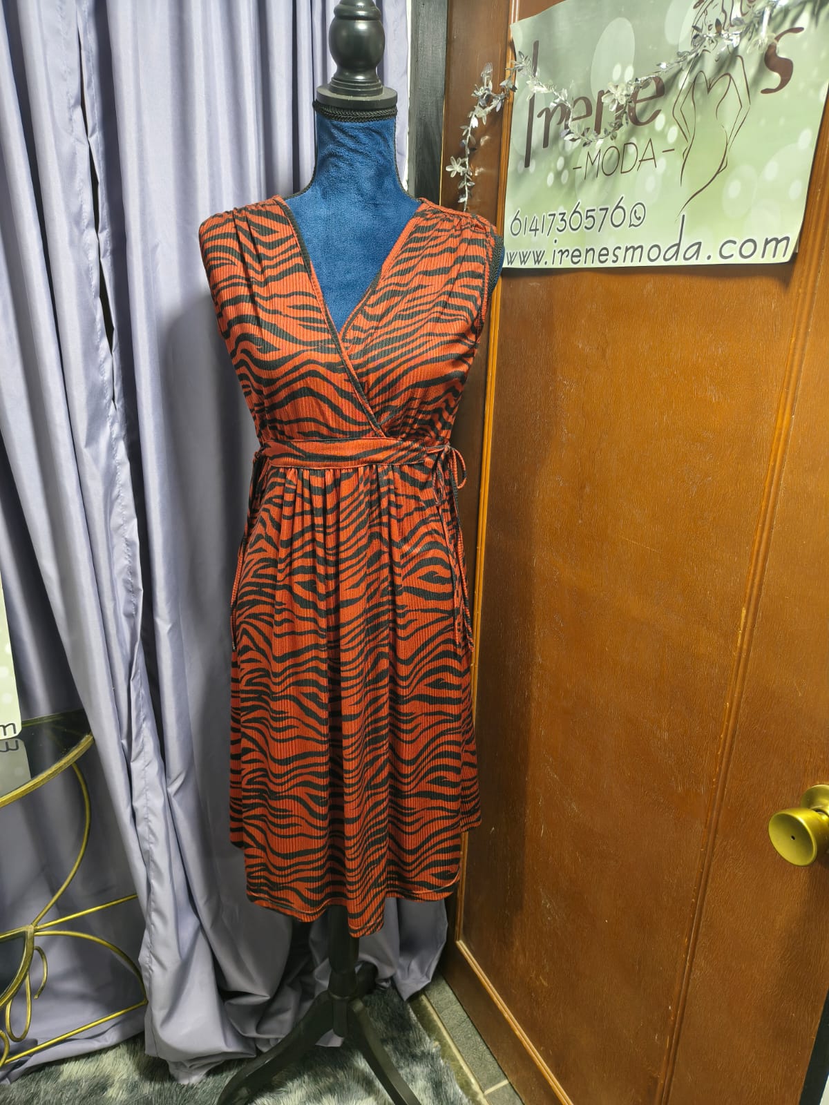 Vestido print ladrillo/negro